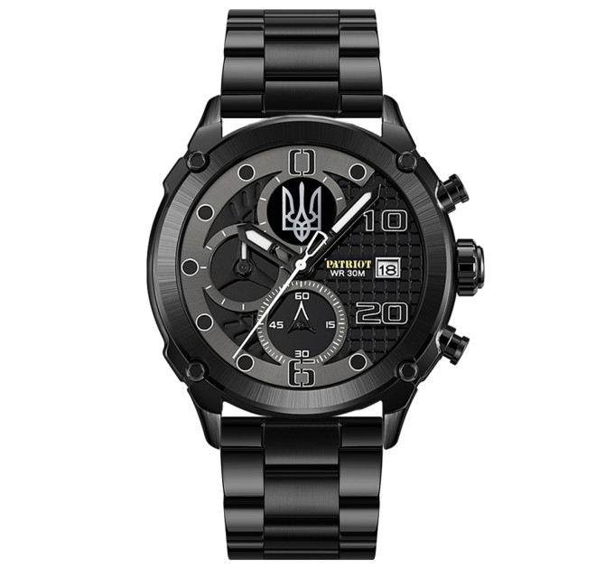 Patriot 016 Тризуб срібло Black-Black Steel